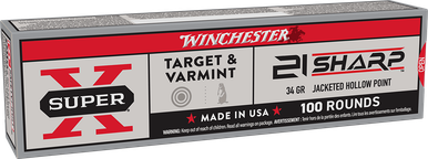 Winchester Super-X Ammunition: 21 Sharp, 34 Grain, Jacketed Hollow ...
