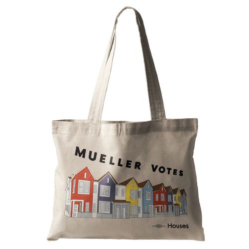 Mueller Votes Houses (Natural Canvas Tote)