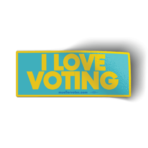 I Love Voting (10" x 4" Vinyl Sticker)