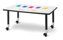Rectangle Dry Erase Table - 30" x 48", A-height - Write-n-Wipe/Black/Black (Thumbnail)