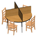 Study Carrel - 4 Carrels - Large - Oak/Black (Thumbnail)