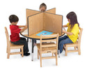 Study Carrel - 4 Carrels - Large - Oak/Black (Thumbnail)