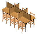 Study Carrel - 6 Carrels - Large - Oak/Black (Thumbnail)
