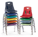 Stacking Chair with Chrome-Plated Legs (Thumbnail)