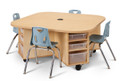 Kids 4 Person Mobile STEM Storage School Classroom Table (Thumbnail)