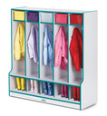 Rainbow Accents 5 Section Coat Locker with Step (Thumbnail)
