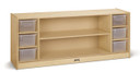 Wooden Combo Bin Toy Storage Bookshelf with 6 Clear Cubbie Trays (Thumbnail)