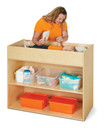 Wooden Changing Table With Storage With Blue Cushion (Thumbnail)