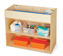 Wooden Changing Table With Storage With Blue Cushion (Thumbnail)