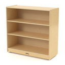 Kids Mobile Wooden Three Shelf Storage Bookcase With Casters (Thumbnail)