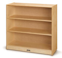 Kids Mobile Wooden Three Shelf Storage Bookcase With Casters (Thumbnail)