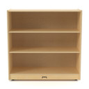 Kids Mobile Wooden Three Shelf Storage Bookcase With Casters (Thumbnail)