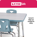 Tall Trapezoid Desk - Gray/Black/Black (Thumbnail)