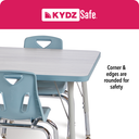 Tall Trapezoid Desk - Gray/Black/Black (Thumbnail)