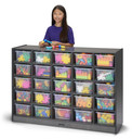 25 Cubby Wooden Gray Classroom Storage Organizer With Clear Bins (Thumbnail)