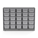 25 Cubby Wooden Gray Classroom Storage Organizer With Clear Bins (Thumbnail)