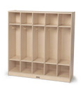 5 Section Wooden White Coat Locker With Cubbies (Thumbnail)
