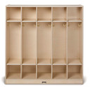 5 Section Wooden White Coat Locker With Cubbies (Thumbnail)