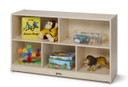 Mobile Wooden White Toy Storage Bookshelf (Thumbnail)