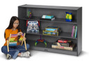 3 Shelf Wooden Gray Classroom Toy Storage Bookshelf (Thumbnail)