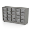 20 Clear Cubby Wooden Gray Mobile Storage Unit (Thumbnail)