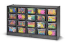 20 Clear Cubby Wooden Gray Mobile Storage Unit (Thumbnail)