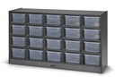 20 Clear Cubby Wooden Gray Mobile Storage Unit (Thumbnail)