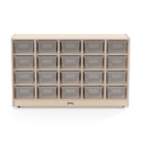 20 Clear Cubby Wooden White Mobile Storage Unit (Thumbnail)
