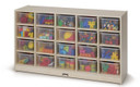 20 Clear Cubby Wooden White Mobile Storage Unit (Thumbnail)