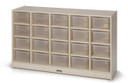 20 Clear Cubby Wooden White Mobile Storage Unit (Thumbnail)