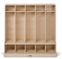 5 Section Wooden White Coat Locker Cubby With Bench (Thumbnail)