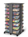 32 Tub Wooden Gray Mobile Storage Tower (Thumbnail)