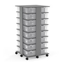 32 Tub Wooden Gray Mobile Storage Tower (Thumbnail)