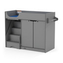 Gray Wooden Diaper Changing Table With Stairs (Thumbnail)