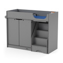 Gray Wooden Diaper Changing Table With Stairs (Thumbnail)