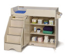 White Wooden Diaper Changing Table With Stairs (Thumbnail)