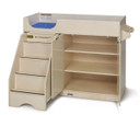 White Wooden Diaper Changing Table With Stairs (Thumbnail)