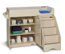 White Wooden Diaper Changing Table With Stairs (Thumbnail)