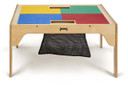 Wood DUPLO® Compatible Square Dual Storage Table (Thumbnail)