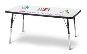 Rectangle Dry Erase Table - 24" x 48"&comma; A-height - Write-n-Wipe/Black/Black
