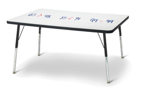 Rectangle Dry Erase Table - 30" x 48"&comma; A-height - Write-n-Wipe/Black/Black