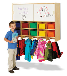10 Section Wall Mount Coat Locker with Storage