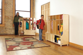 Wooden Classroom 5 Section Kids Locker With Storage