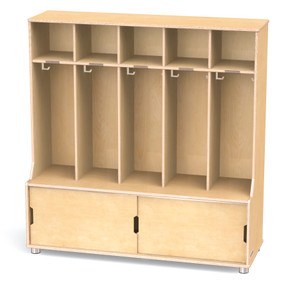 Wooden Classroom 5 Section Kids Locker With Storage