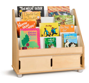 4 Shelf Wooden Classroom Bookshelf Display Stand