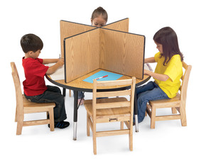 Study Carrel - 6 Carrels - Large - Oak/Black Study Carrel - 6 Carrels - Large - Oak/Black