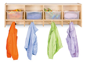 4 Section Wall Mount Coat Locker