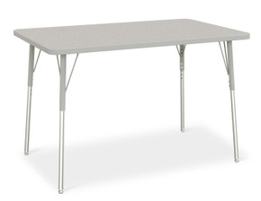 Rectangle Activity Table - 30" X 48"&comma; A-height - Freckled Gray/Gray/Gray
