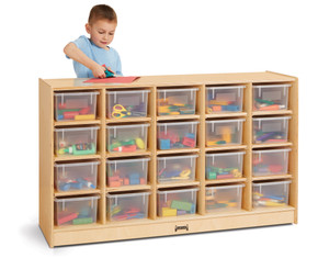 20 Cubbie-Tray Mobile Storage - with Clear Trays - Model