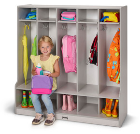 Rainbow Accents 5 Section Coat Locker with Step